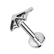 Pavučinový labret - vnútorný závit 1,2/8 strieborný Pavučinový labret - vnútorný závit 1,2/8 strieborný