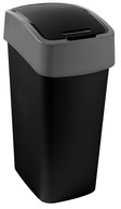 CURVER Flip-Bin odpadkový kôš čierny/strieborný 45l CURVER Flip-Bin odpadkový kôš čierny/strieborný 45l