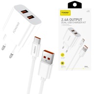 FONENG DUÁLNA USB NABÍJAČKA 2 x USB 2.4A 12W KÁBEL USB TYPE-C FONENG DUÁLNA USB NABÍJAČKA 2 x USB 2.4A 12W KÁBEL USB TYPE-C