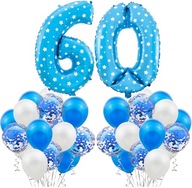 MODRÁ sada na 60. NARODENINY, BALÓNOVÉ konfety MODRÁ sada na 60. NARODENINY, BALÓNOVÉ konfety