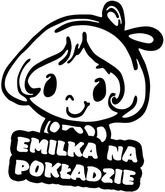 Nálepka EMILKA V AUTE do auta 18x15 farieb Nálepka EMILKA V AUTE do auta 18x15 farieb