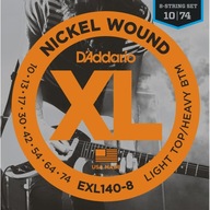P.D'addario EXL140-8 pre elektrickú gitaru 8-str.10-74 P.D'addario EXL140-8 pre elektrickú gitaru 8-str.10-74