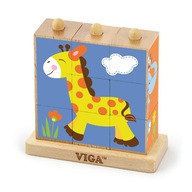 Drevené puzzle Logické kocky ZOO Viga