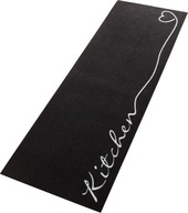 Čierny kuchynský koberec, protišmyková podložka s nápisom kuchyňa, 50x150cm Čierny kuchynský koberec, protišmyková podložka s nápisom kuchyňa, 50x150cm