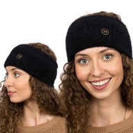 Čelenka z alpaky Classic Black Teplá jednoduchá dvojvrstvová čelenka