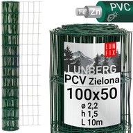 Plotové pletivo z PVC pozinkované + zelené, 10 m, 1,5