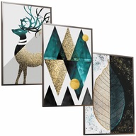 SET A3x3 RÁM MODERNÝ OBRAZ ABSTRAKT JELEN SET A3x3 RÁM MODERNÝ OBRAZ ABSTRAKT JELEN