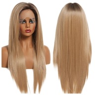 Parochňa blond hnedá DLHÉ rovné vlasy Vpredu ČIPKA Parochňa blond hnedá DLHÉ rovné vlasy Vpredu ČIPKA