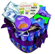 MILKA Box Darčekový kôš na tortu Sada sladkostí Darček k narodeninám k meninám MILKA Box Darčekový kôš na tortu Sada sladkostí Darček k narodeninám k meninám