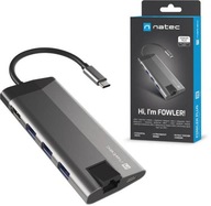 MULTIPORTOVÝ ADAPTÉR NATEC FOWLER PLUS USB-C HUB LAN