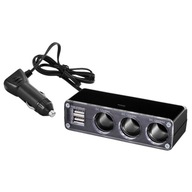 3x ZAPAĽOVAČ ZAPAĽOVAČ PREdlžovací kábel 1m 12V USB 3x ZAPAĽOVAČ ZAPAĽOVAČ PREdlžovací kábel 1m 12V USB