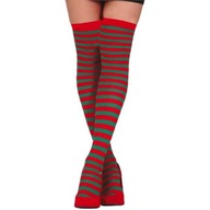 PANČUCHY KLAUN ČERVENÝ A ZELENÝ pruhovaný POLYESTER PANČUCHY KLAUN ČERVENÝ A ZELENÝ pruhovaný POLYESTER