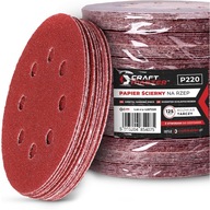 BRÚSNY PAPIER NA VELCRO 125mm P220 DISK S OTVORMI SADA BRÚSKY x100 BRÚSNY PAPIER NA VELCRO 125mm P220 DISK S OTVORMI SADA BRÚSKY x100