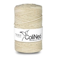 ColiNea pletená makramé šnúrka 100% bavlna, 5mm 100m, zlatá niť ColiNea pletená makramé šnúrka 100% bavlna, 5mm 100m, zlatá niť