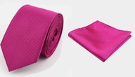 Pánska fialová fuchsiová kravata + vreckovka