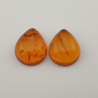Baltský jantárový pár kabošonov ~12x10 mm č.135 Baltský jantárový pár kabošonov ~12x10 mm č.135