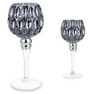 GLASSE COLLEGE Šedý dekoratívny svietnik 25x10 GLASSE COLLEGE Šedý dekoratívny svietnik 25x10