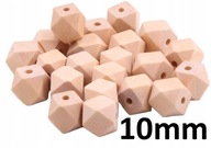 HEX drevené korálky DIY handicraft 10mm 10ks
