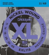 Struny pre elektrickú gitaru D'Addario EXL115 11-49 Struny pre elektrickú gitaru D'Addario EXL115 11-49