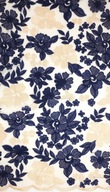 Čipkovaná látka kvety materiál na šaty námornícka modrá