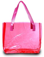 Veľká priehľadná taška cez rameno Fluocco Pink