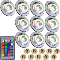 10x okrúhly rám STRIEBORNÁ LED STROPNÁ LAMPA FAREBNÁ RGB ŽIAROVKA DIAĽK. 10x okrúhly rám STRIEBORNÁ LED STROPNÁ LAMPA FAREBNÁ RGB ŽIAROVKA DIAĽK.