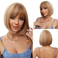 Dámske parochne s parochňou zmiešané blond dámske krátke vlasy Bob s ofinou Dámske parochne s parochňou zmiešané blond dámske krátke vlasy Bob s ofinou