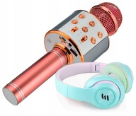 Karaoke mikrofón DiscoLights so súpravou slúchadiel