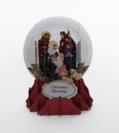CHALUPKA snehová guľa Vianočná dekorácia na stojace pohľadnice