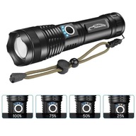Výkonná LED taktická baterka 10000lm 600m USB C Výkonná LED taktická baterka 10000lm 600m USB C