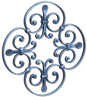 Oceľová rozeta ornament ornament - kovaný prvok 12x6