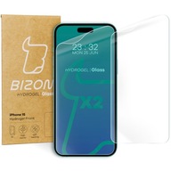2x Bizon hydrogélová ochranná fólia na displej pre iPhone 15, hydrogélová 2x Bizon hydrogélová ochranná fólia na displej pre iPhone 15, hydrogélová