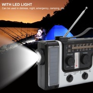 LED baterka Ručná kľuka Rádio AM FM SW Solar Dyna