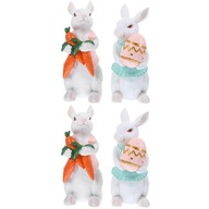 4ks Kreatívna živicová dekorácia socha zajačika