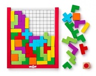 Drevené farebné puzzle Tetris pre deti