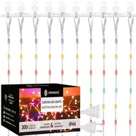 SVETELNÁ ZÁPONA 300 LED 3x3m elektrické ICILS LAMPY GARLANDY KÁBLE NA DIAĽKOVÉ OVLÁDANIE SVETELNÁ ZÁPONA 300 LED 3x3m elektrické ICILS LAMPY GARLANDY KÁBLE NA DIAĽKOVÉ OVLÁDANIE