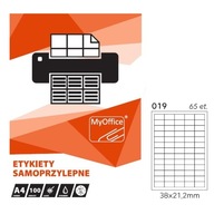 Samolepiace etikety 38x21,2mm A4 100ks 80g/m2 Samolepiace etikety 38x21,2mm A4 100ks 80g/m2