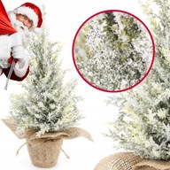 Umelý vianočný stromček malý, hustý, zasnežený, umelý sneh, 49 cm + kvetináč