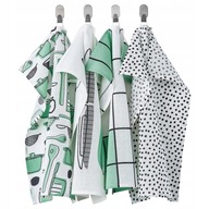 IKEA RINNIG Utierka, biela/zelená, 45x60 cm, 4 ks IKEA RINNIG Utierka, biela/zelená, 45x60 cm, 4 ks