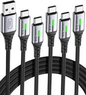 INIU USB C nabíjací kábel 5-balenie USB C 3.1 A rýchlonabíjacieho kábla