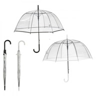 BIELY automatický priehľadný zvonový dáždnik