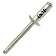 OCEĽOVÉ Slepé nity OCEL/OCEL 6x16mm - 500 KS OCEĽOVÉ Slepé nity OCEL/OCEL 6x16mm - 500 KS