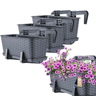 KADAX 3x BALKÓNOVÁ BOX KVETNICA 40cm ÚCHYT KADAX 3x BALKÓNOVÁ BOX KVETNICA 40cm ÚCHYT