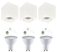 3x PRISPOJENÉ SVIETIDLÁ Štvorcová TRUBKA GU10 BIELA, BIELE EDO KRUH + LED GU10 3x PRISPOJENÉ SVIETIDLÁ Štvorcová TRUBKA GU10 BIELA, BIELE EDO KRUH + LED GU10
