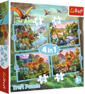 PUZZLE 4v1 UNIKÁTNE DINOSAURY DINO 4 PUZZLES 3+ PUZZLE 4v1 UNIKÁTNE DINOSAURY DINO 4 PUZZLES 3+