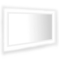 Kúpeľňové zrkadlo s LED, biele, 80x8,5x37 cm, dosky