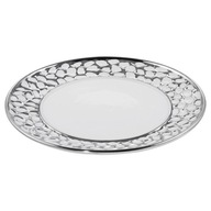 Dekoratívny tanier Madlen2 – biela/strieborná 30X30