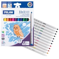 Stierateľné fixky 12 farieb (11+1) MILAN