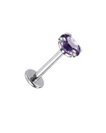 PIERCING Náušnica Silver Labret s fialovým zirkónom Lobe Helix 1,2/6/4 PIERCING Náušnica Silver Labret s fialovým zirkónom Lobe Helix 1,2/6/4