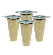 Nohy, 10 cm drevené dubové nohy, rovná sada Nohy, 10 cm drevené dubové nohy, rovná sada